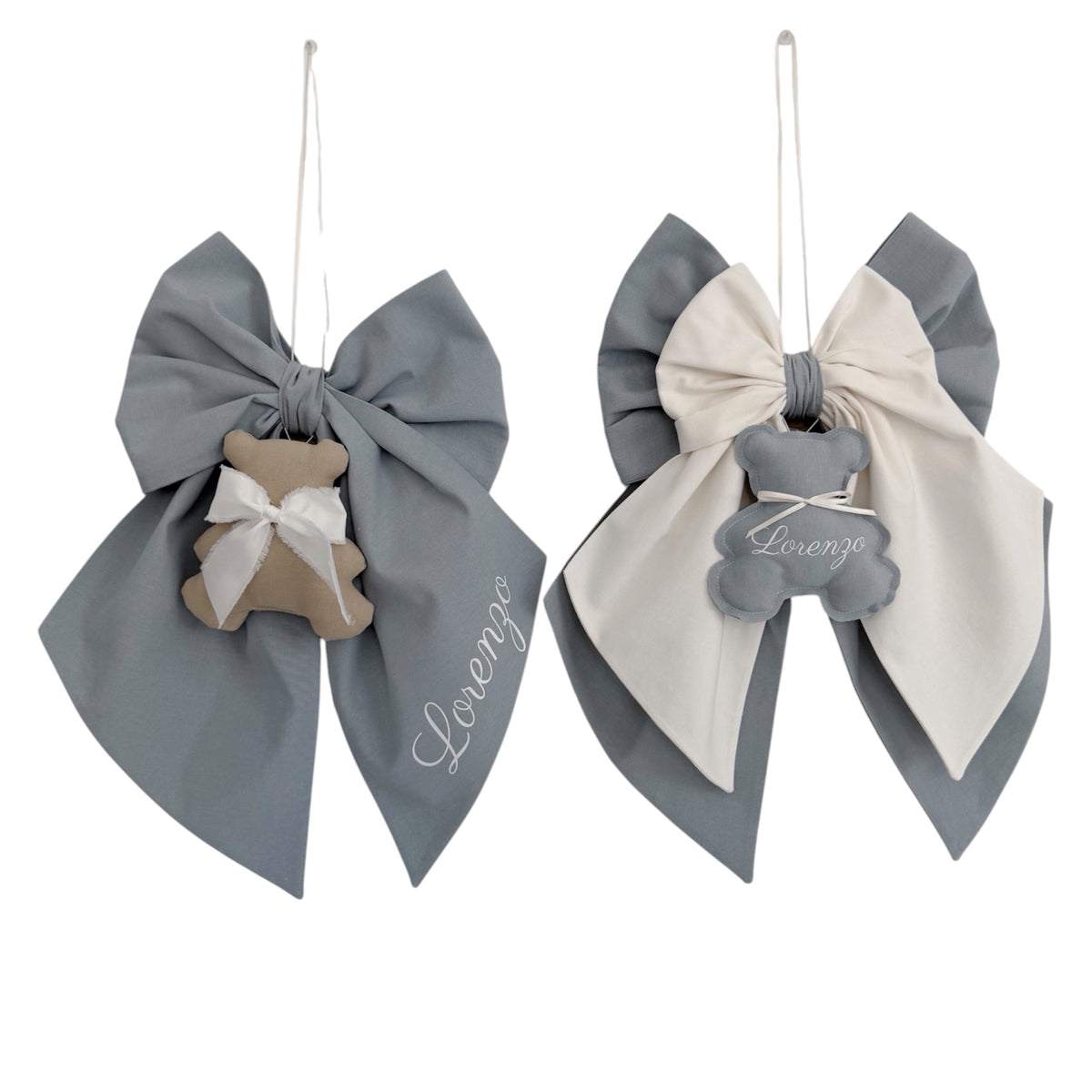 Bundle Fiocco nascita - Fiocco Teddy - azzurro cielo