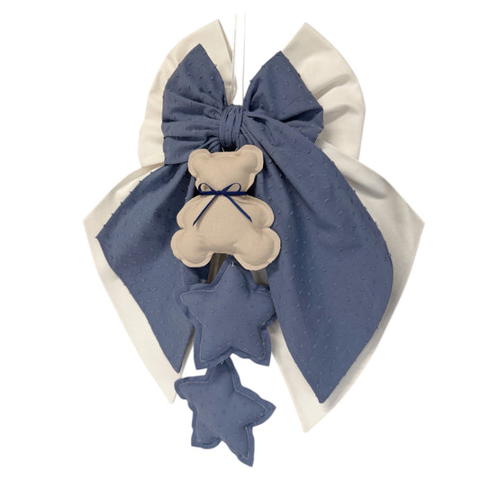 FIOCCO NASCITA Bianco latte e polvere plumetis