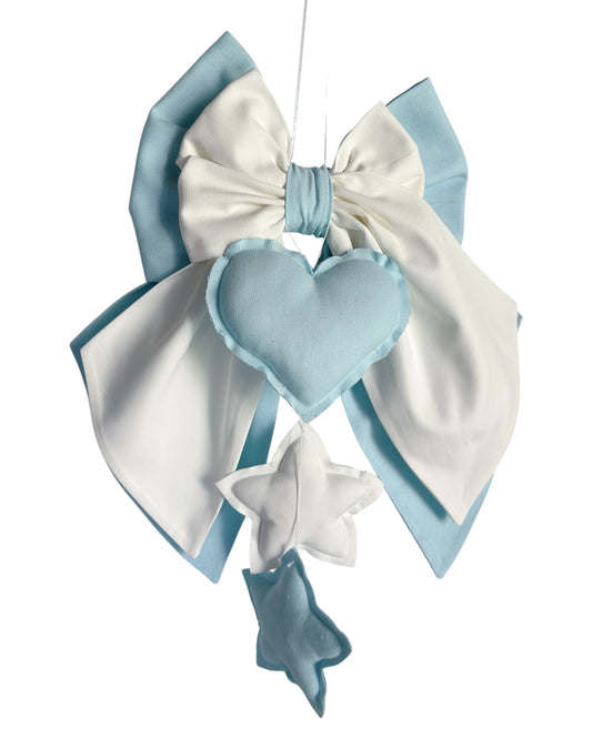 FIOCCO NASCITA Azzurro baby e bianco latte