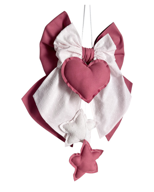 FIOCCO NASCITA Lampone e rosa plumetis