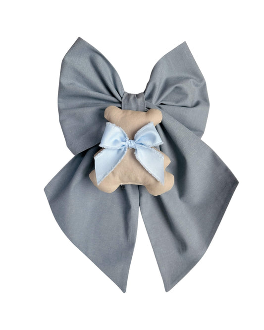FIOCCO TEDDY Polvere e fiocco azzurro baby